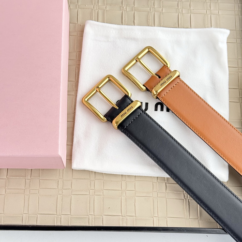 Miumiu belt wholesale Miumiu men's belt wholesale original leather material in stock promotion width
