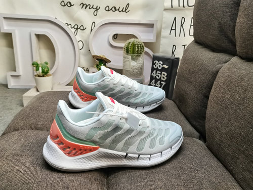 The 447Adidas Climacool running shoe features a fully breathable design with a mesh and TPU support 
