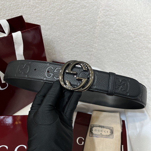 GUCCI belt wholesale Gucci men's belt wholesale original leather material in stock promotion width 3