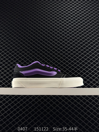 Vans Knu Skool versatile casual anti slip shock-absorbing low top board shoes for men and women, bla
