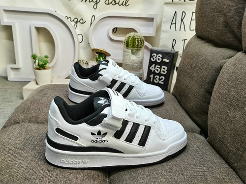 132D Adidas Forum Low CL FY77 low top versatile trendy casual sports board shoes. Based on the appea