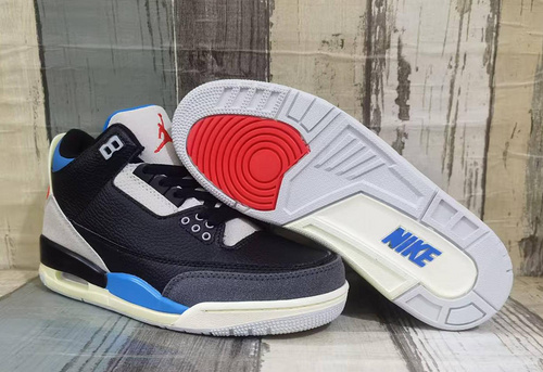 JORDAN 3 Black Blue Red Men's Shoes 40-47