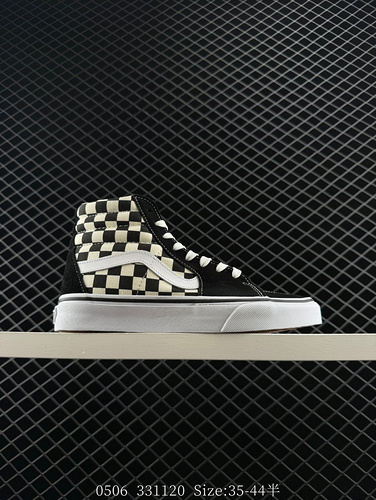 Vulcanization process for Vans/Vans Old Skool black and white checkerboard high top canvas board sho