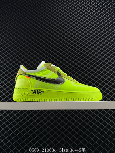 The Nike OFF-WHITE x Nike Air Force 1 OW co branded Air Force One shoe continues the design style of
