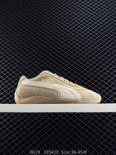 Puma Speedcet OG brown and white Puma low cut retro sports and leisure racing shoes lead the trend w