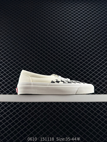 900000 Vans Era empalme tablero de ajedrez diseño de contraste asimétrico negro y blanqueado y blanc